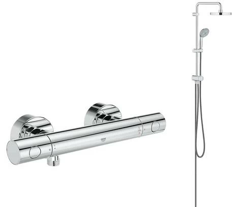 Grohe new. Grohe Grohtherm 1000 Cosmopolitan New. Душевая стойка Grohe Grohtherm 1000 Cosmopolitan New nb0035 хром. Душевая система для ванны Grohe New Tempesta 200 с термостатом. Душевая система с термостатом, stt1000, Esko.